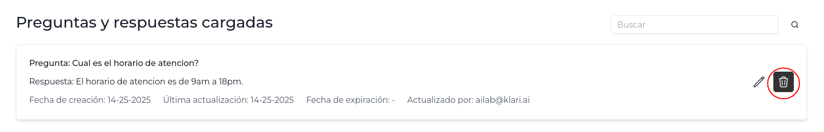 Eliminar Preguntas y respuestas